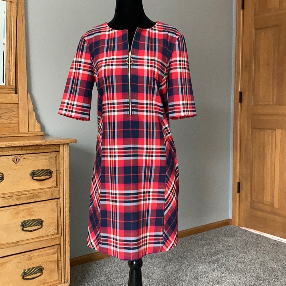 Trina Turk Retro Plaid Minidress